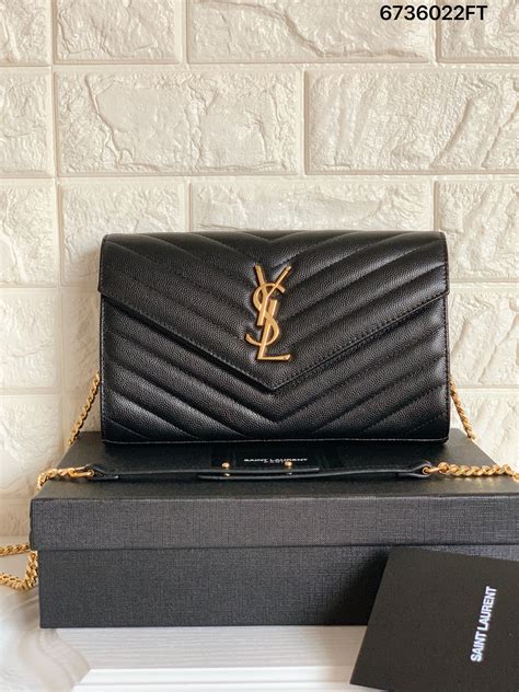 ysl black bag gold chain|ysl black quilted bag.